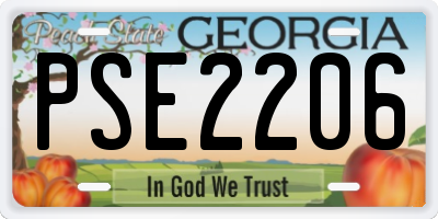 GA license plate PSE2206