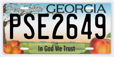 GA license plate PSE2649
