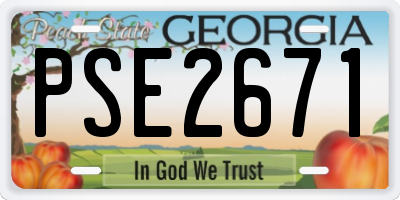 GA license plate PSE2671
