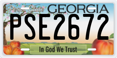 GA license plate PSE2672
