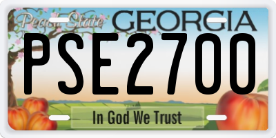 GA license plate PSE2700