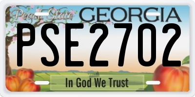 GA license plate PSE2702