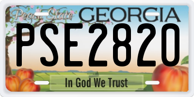 GA license plate PSE2820