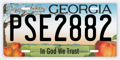 GA license plate PSE2882