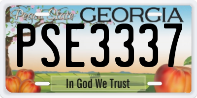 GA license plate PSE3337
