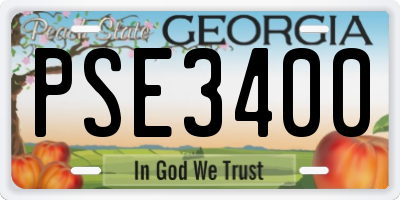 GA license plate PSE3400
