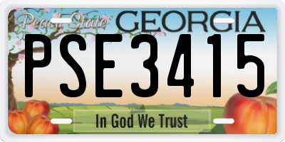 GA license plate PSE3415