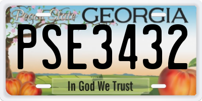 GA license plate PSE3432
