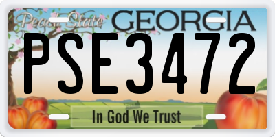 GA license plate PSE3472