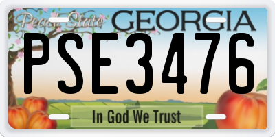 GA license plate PSE3476