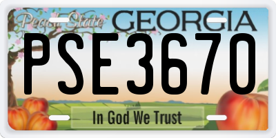 GA license plate PSE3670