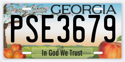GA license plate PSE3679