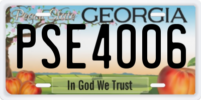 GA license plate PSE4006