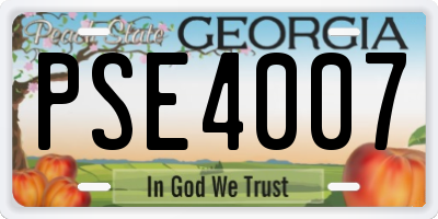 GA license plate PSE4007