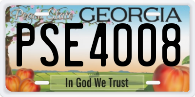 GA license plate PSE4008