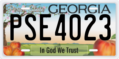 GA license plate PSE4023