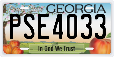 GA license plate PSE4033
