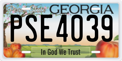 GA license plate PSE4039