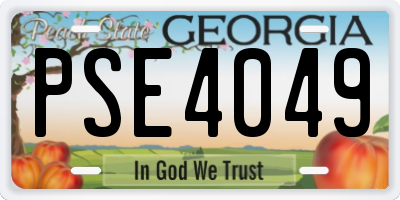 GA license plate PSE4049