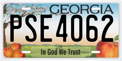 GA license plate PSE4062