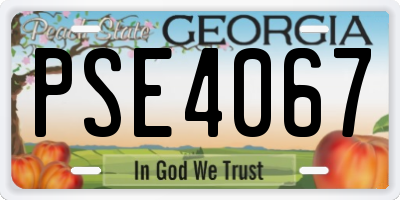 GA license plate PSE4067