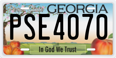 GA license plate PSE4070
