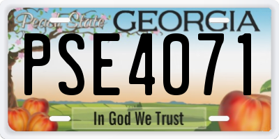 GA license plate PSE4071