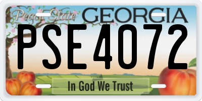 GA license plate PSE4072