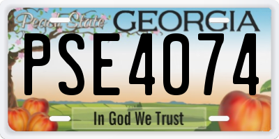 GA license plate PSE4074