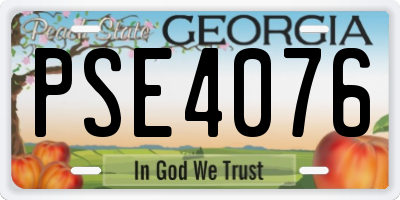 GA license plate PSE4076