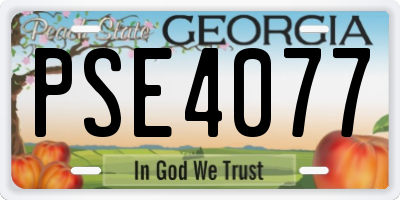 GA license plate PSE4077