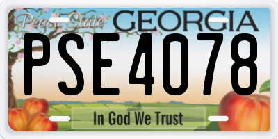 GA license plate PSE4078