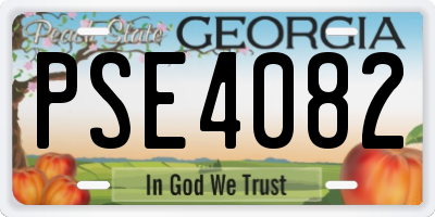 GA license plate PSE4082