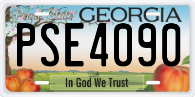 GA license plate PSE4090