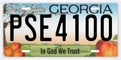 GA license plate PSE4100