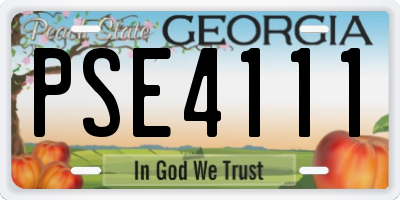 GA license plate PSE4111