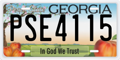 GA license plate PSE4115
