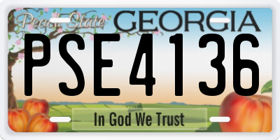 GA license plate PSE4136