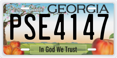 GA license plate PSE4147