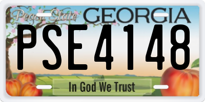 GA license plate PSE4148