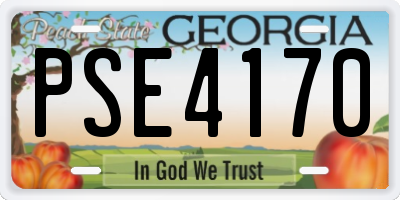 GA license plate PSE4170