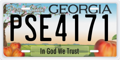 GA license plate PSE4171