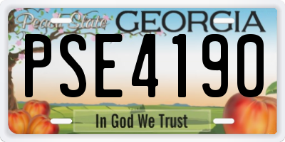 GA license plate PSE4190