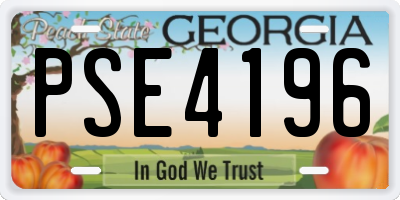 GA license plate PSE4196