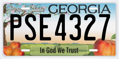 GA license plate PSE4327