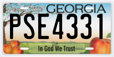 GA license plate PSE4331