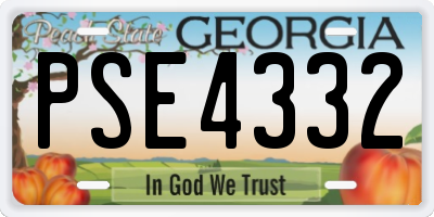 GA license plate PSE4332