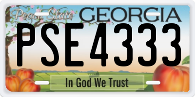 GA license plate PSE4333