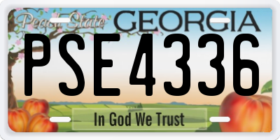GA license plate PSE4336