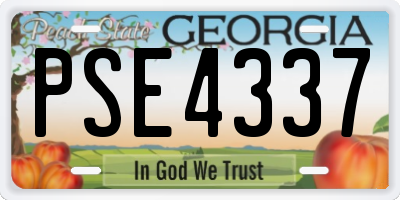 GA license plate PSE4337